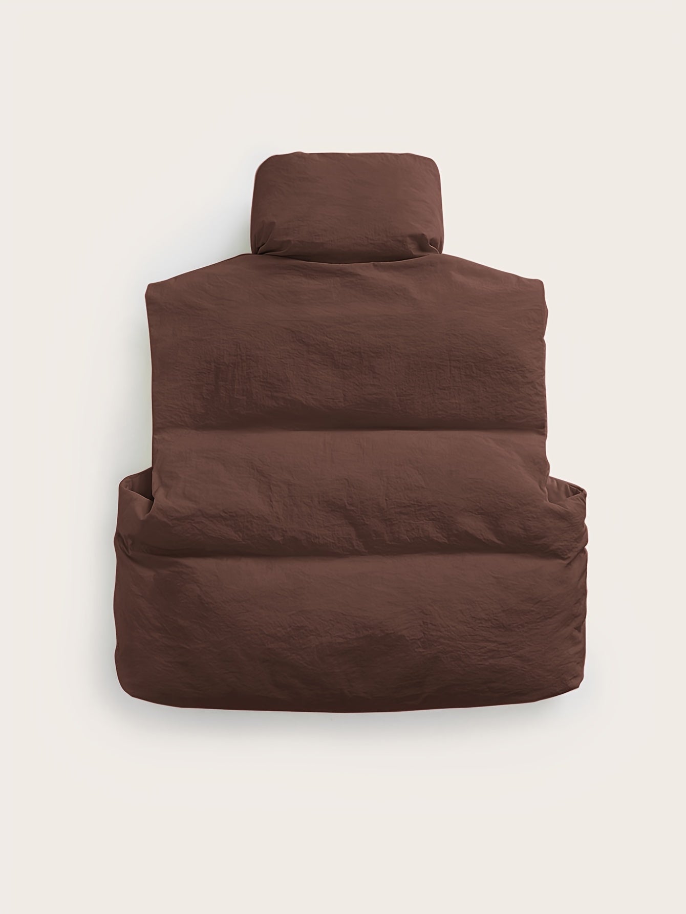 Women's Puffer Vest Fall Winter Sleeveless Zip-Up Casual Solid Polyester High Neck Padded Coat