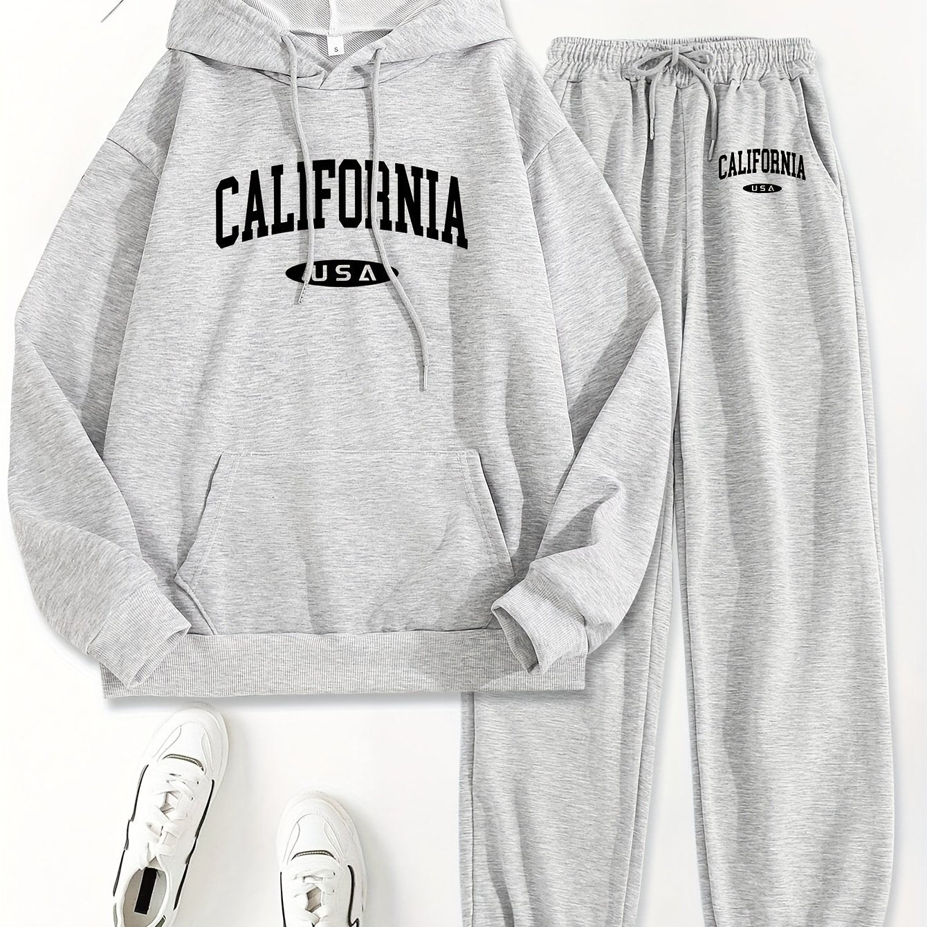 Комплект женского худи осень/зима с узором свитера