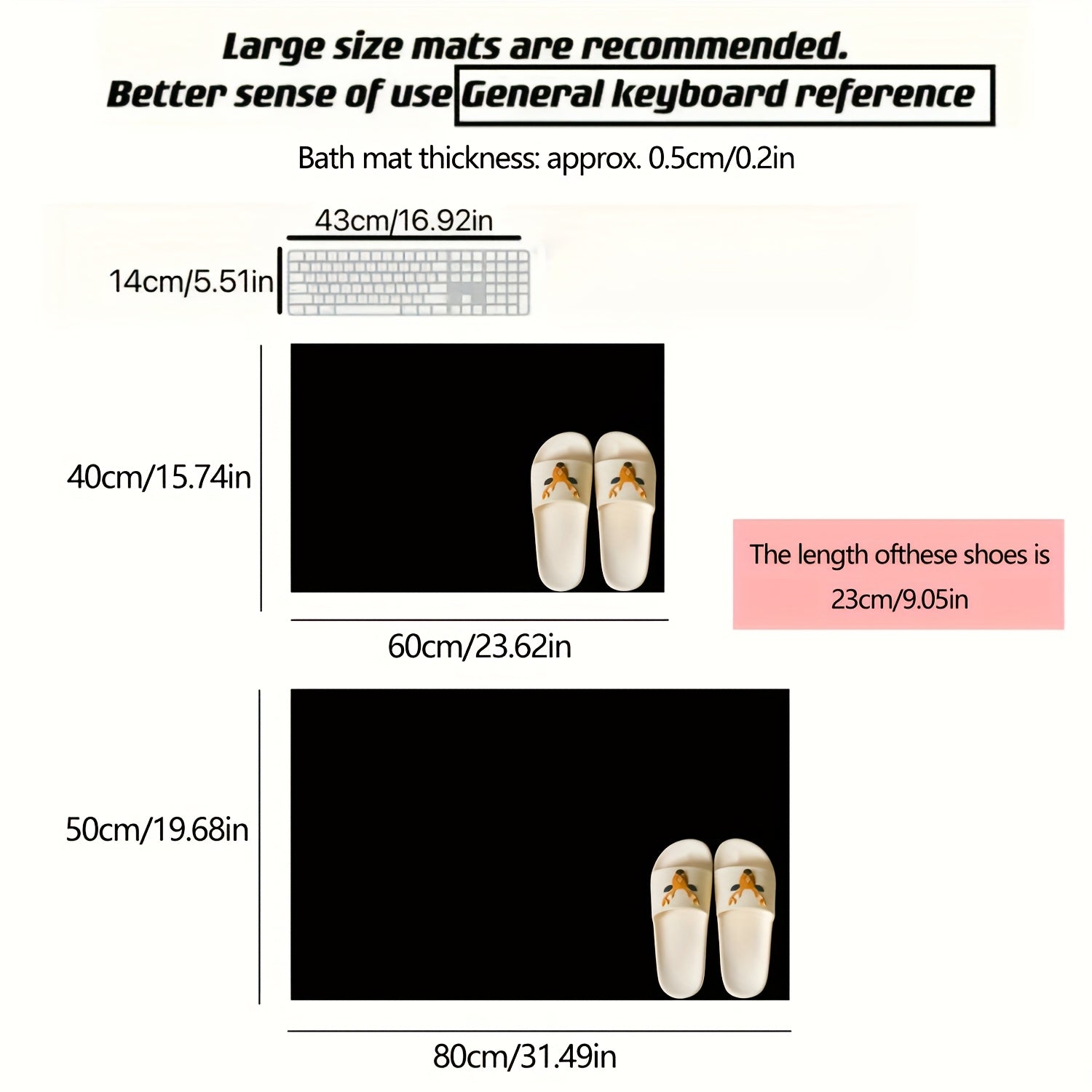 Non-Slip Bathroom Mat Soft Diatomaceous Earth Rug 40x60cm Indoor Outdoor