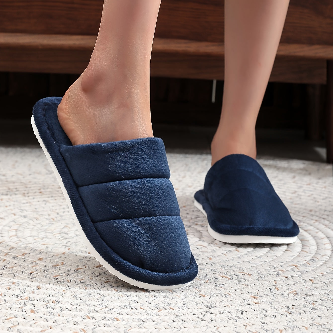 Унисекс плюшевые тапочки для пар, нескользящая толстая подошва, домашние обувь