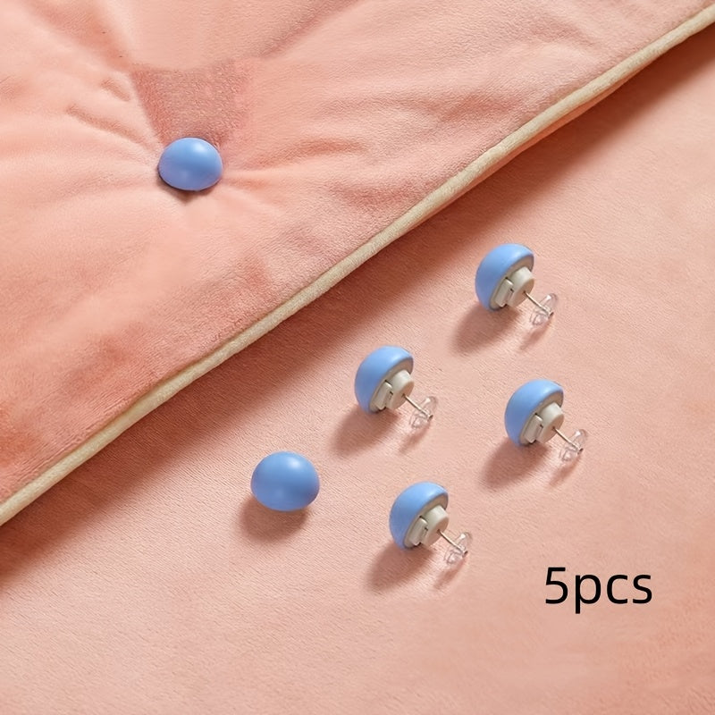 Set of 5 Pink Mushroom Head Bed Sheet Fasteners Non-Slip Discreet Quilt Holders