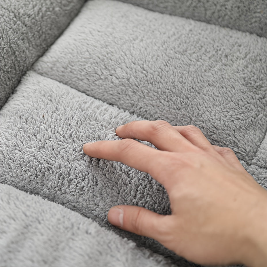 1 dona Katta Plush It Yostiq Sofasi qalin super yumshoq polyester tolalaridan tayyorlangan, barcha o'lchamdagi itlar uchun qulaylik ta'minlaydi.