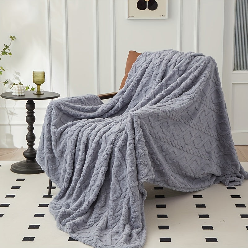 Soft Cozy Rhombus Jacquard Blanket Taffeta All-Season Couch Throw