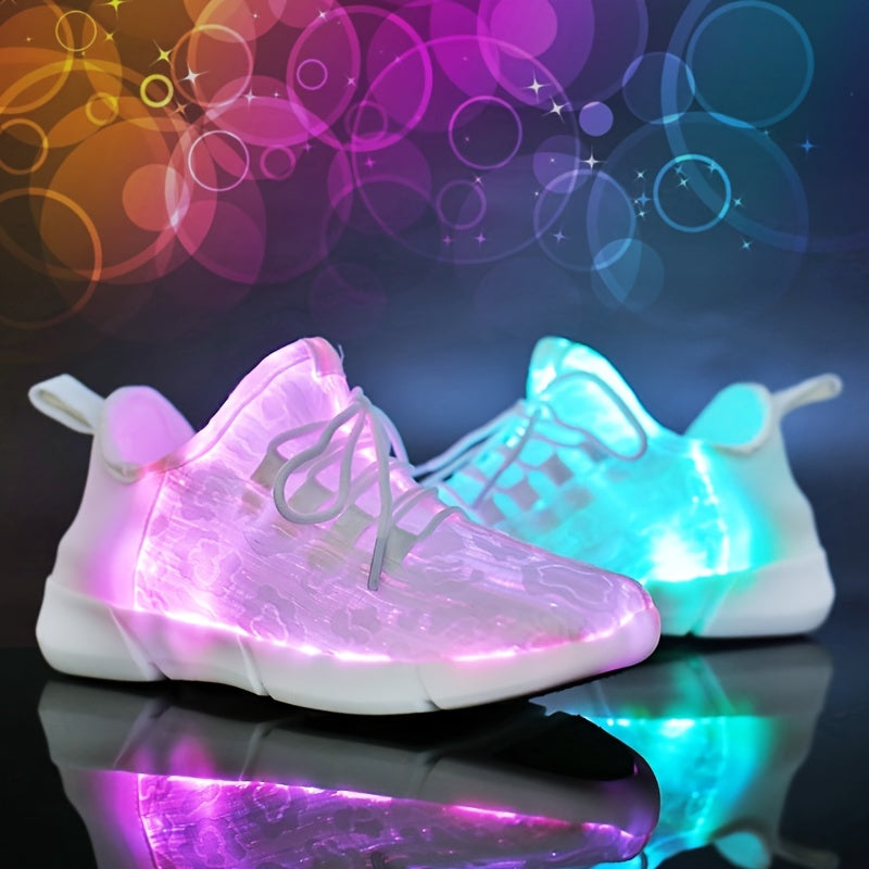 Unisex Casual Luminous Sneakers Breathable LED Rechargeable Running Shoes