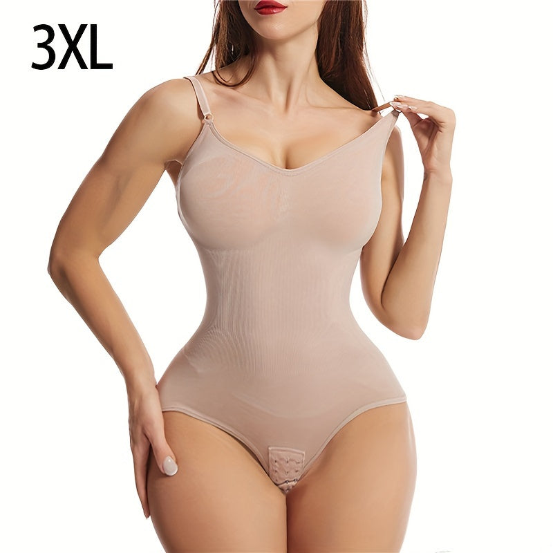 1 dona Ayollar uchun Yuqori Elastiklik Shapewear Bodysuit, Orqa qismi ochiq, Qorin nazorati, Elastik son ko'tarish, To'liq ko'krak siqilishi, Poliamid va Spandex mato, Moslashuvchan kamarlar, Katta o'lcham, Yengsiz