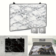 Marble Pattern Stove Top Cover 72x52cm Anti-Slip Scratch-Resistant for Electric Glass Stoves