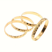 Set of 4 Gold-Tone Copper Bangles for Women Stylish Jewelry Gift