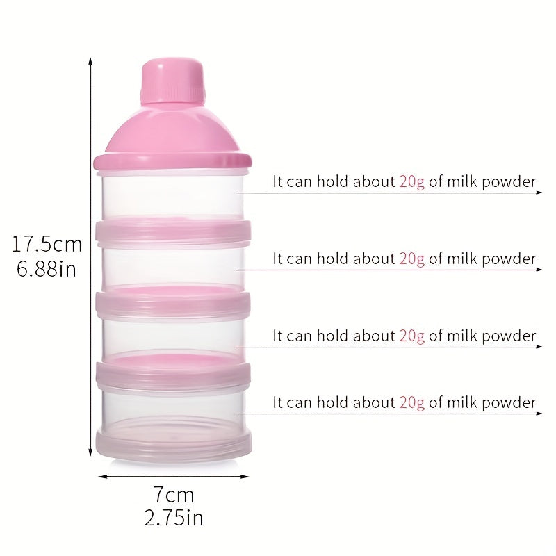 Portable Milk Powder Container with Divided Compartments for Travel and Home Use