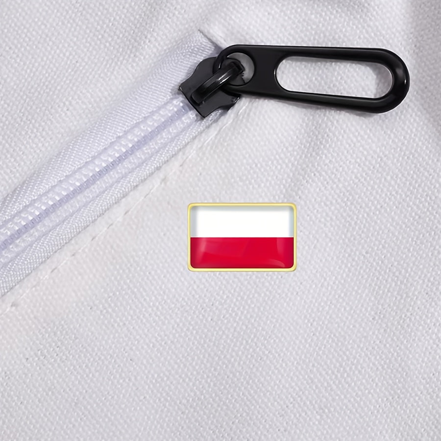 Set of 10 Polish Flag Brooch Pins Alloy National Pride Accessories for Suits and Bags