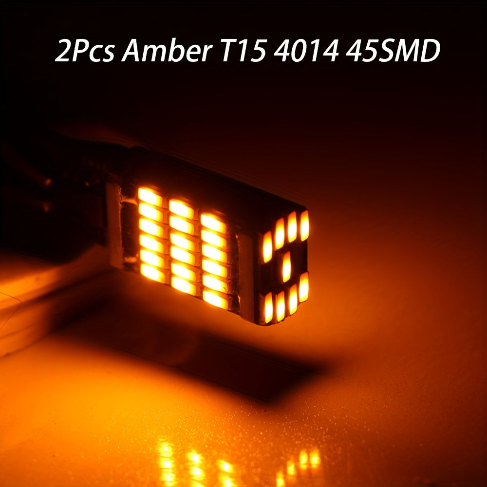 2Pcs T15 W16W 921 912 Car LED Turn Signal Bulb White 12V Backup Parking