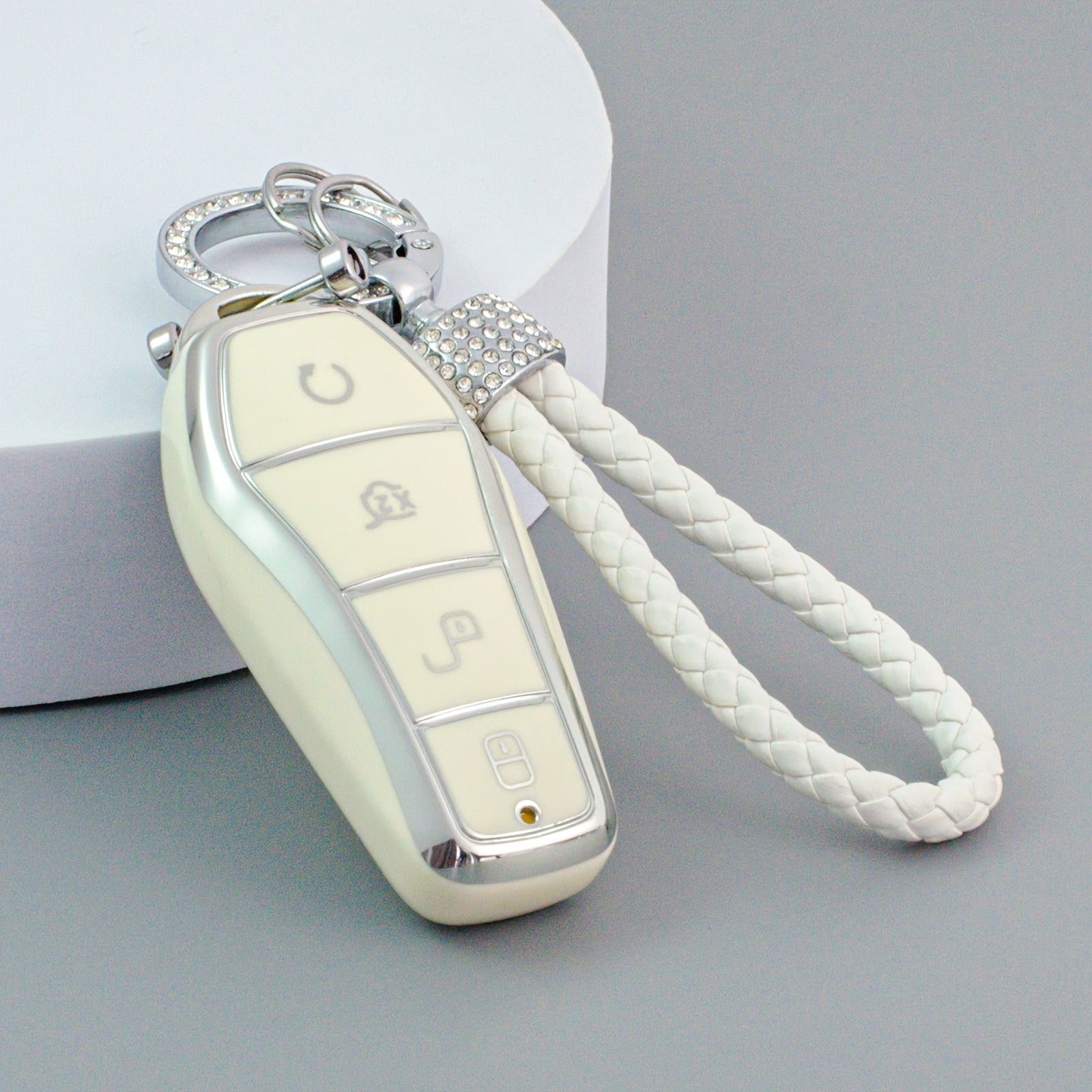 Universal Soft TPU Key Fob Cover Case with Keychain for Electric Vehicles