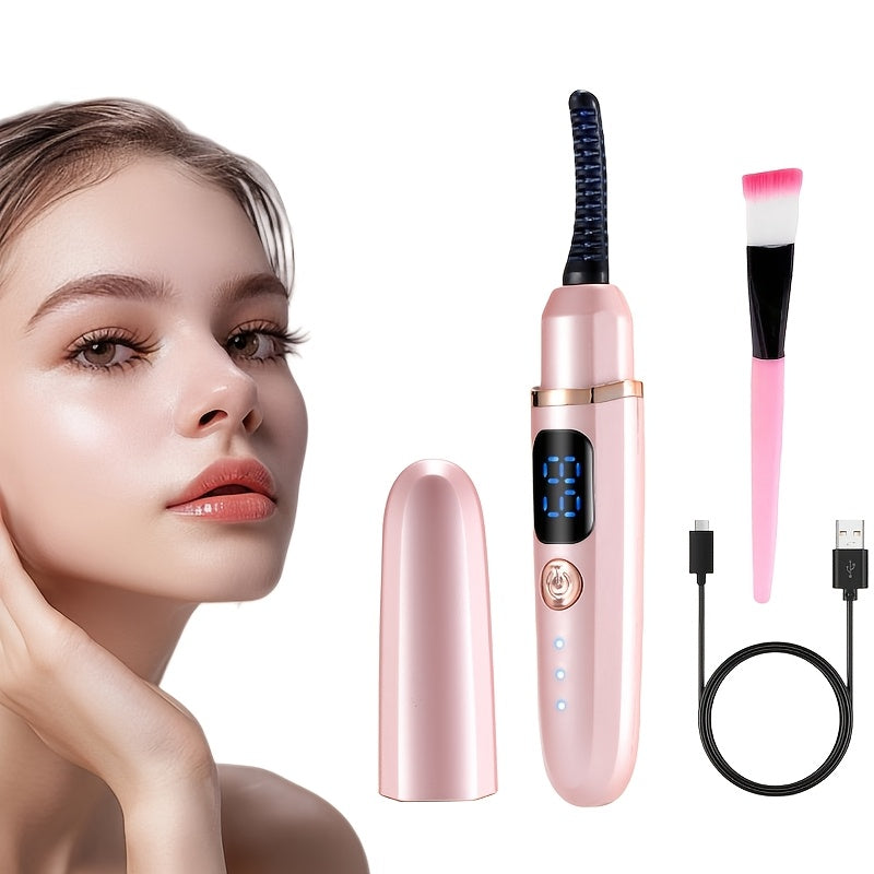 Lexihan elektr kirpik buruvchi, quvvat ko'rsatkich chirog'i bilan, 3 ta issiqlik sozlamasi, tezda 10 soniyada qiziydi, USB orqali zaryadlanadi, uyda salon sifatida kirpiklar, pushti va oltin dizayn.