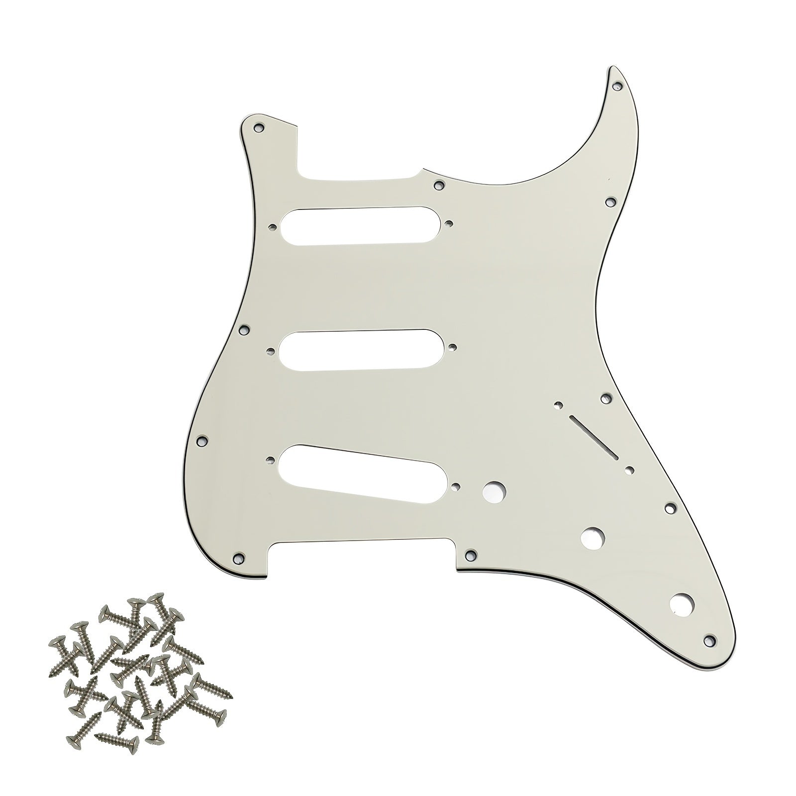 Electric Guitar Single Pickup Guard with Aluminum Shield and Screws for Standard ST Style SSS Guitars in Multiple Colors