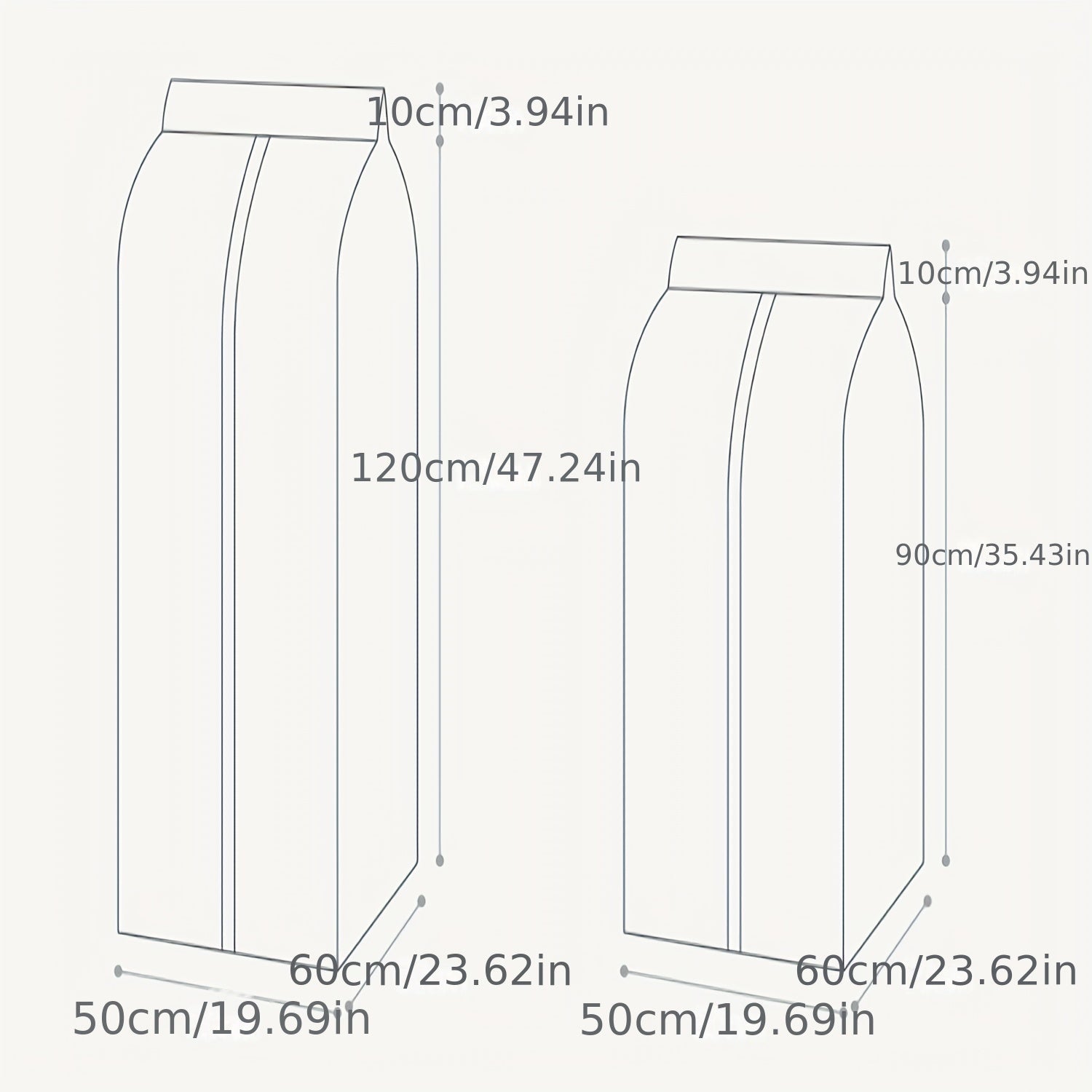 Gran bolsa de ropa colgante transparente para almacenamiento en armario que protege abrigos, trajes y vestidos