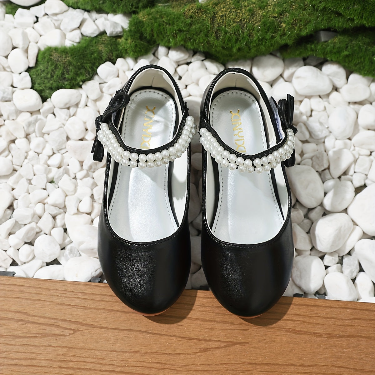 Girls' High Heels with Pearls and Bowknot, Solid Color, Lightweight, Suitable for Weddings and Parties