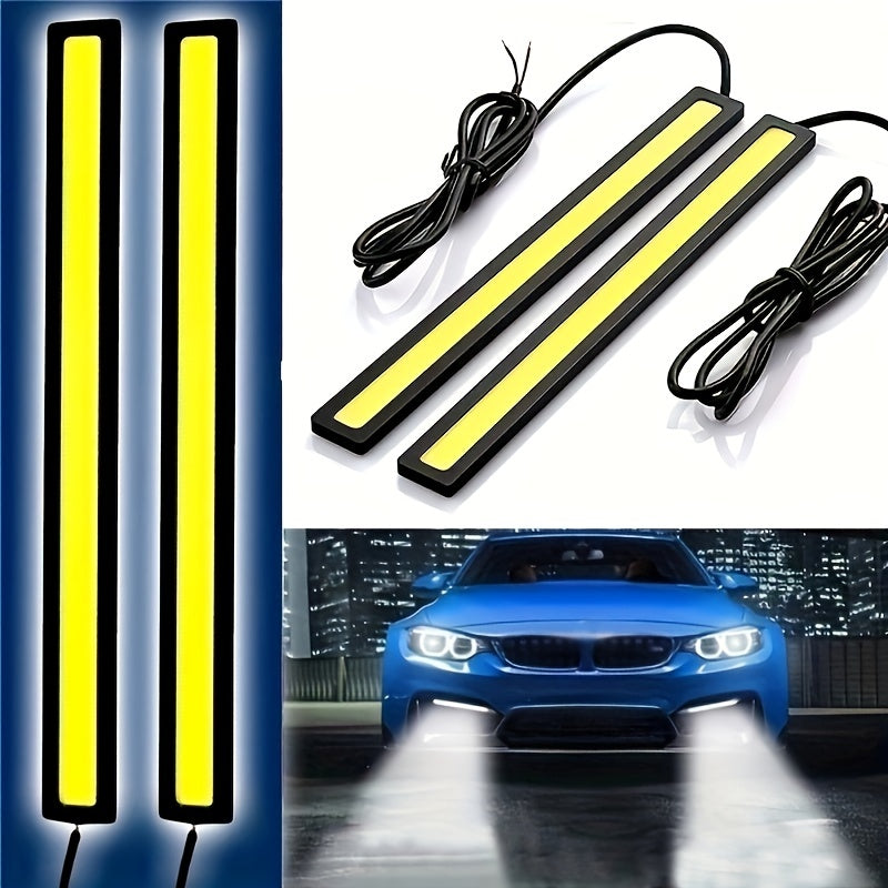 2/4Pcs tira de LED COB impermeable de 17cm, luz de conducción para niebla y luz diurna para coche