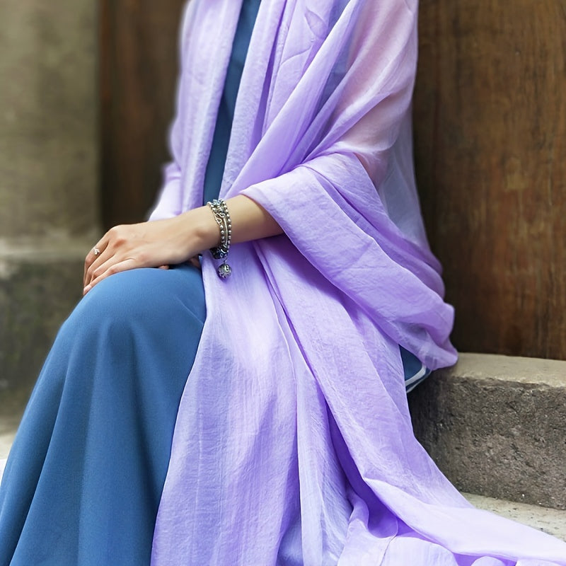 Women's Large Solid Color Scarf Lightweight Shawl for Casual Wear Windproof Sunscreen