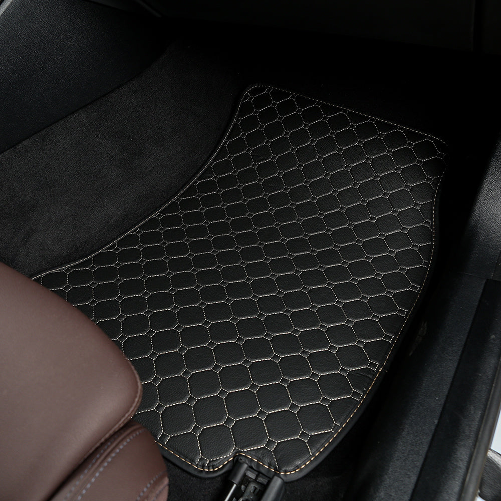 Car Floor Mats PU Leather for Sedan Left-Hand Drive 4 Colors Easy Clean