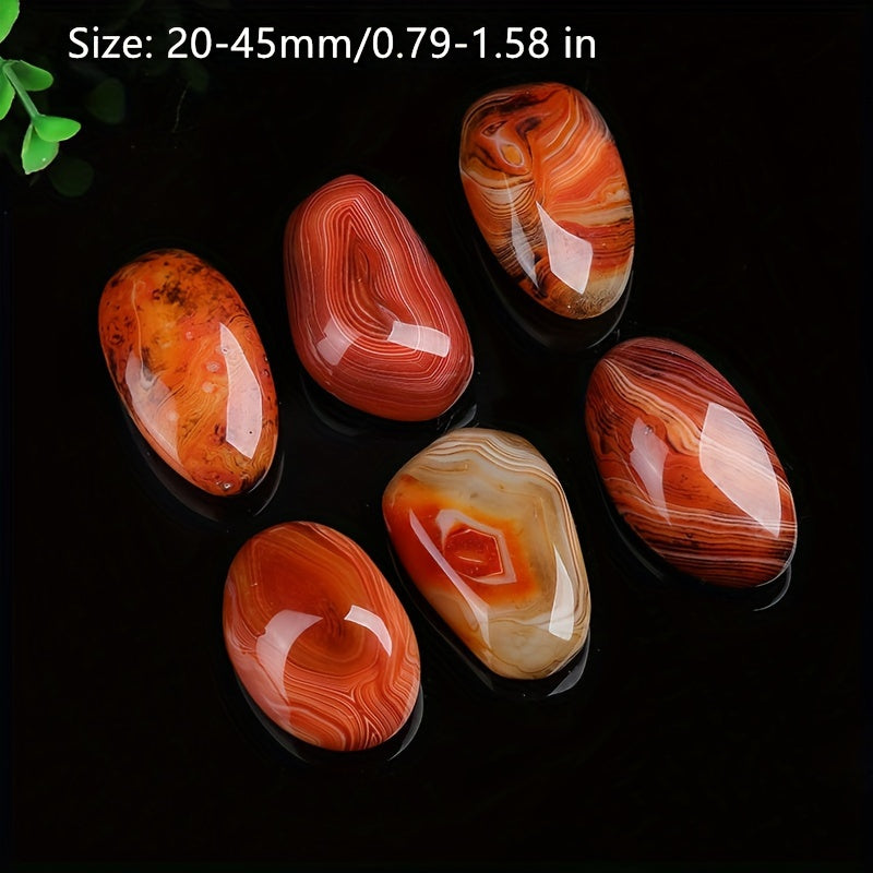 Set of 4 One-of-a-Kind Striped Agate Crystal Quartz Stones for Jewelry Making