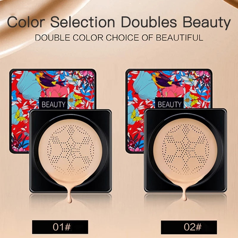 Women Mushroom-Shaped Dual-Color CC Cream Oil Control Nude Matte Light Beige