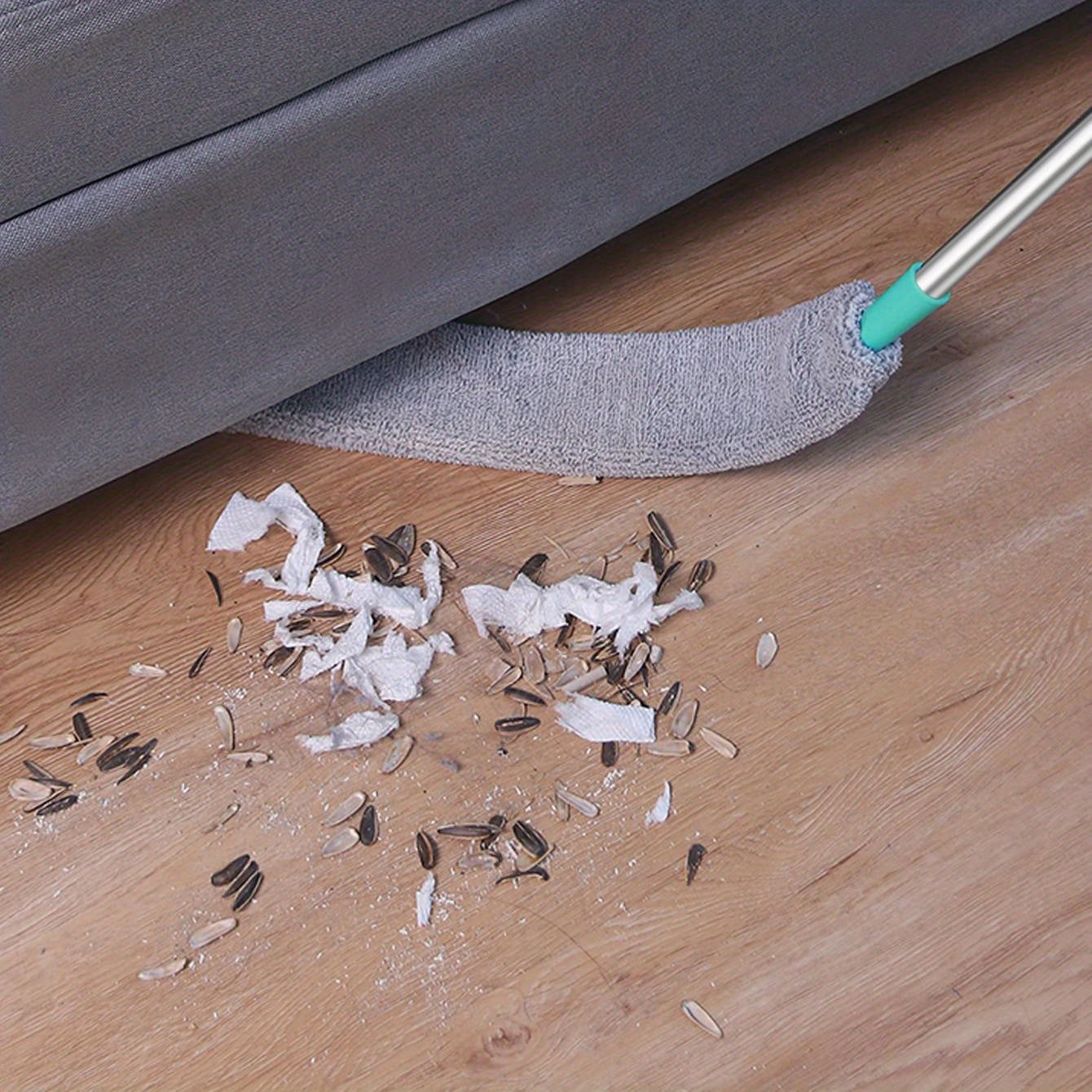 Washable Bed Bottom Cleaning Duster with Retractable Crevice and Floor Brush