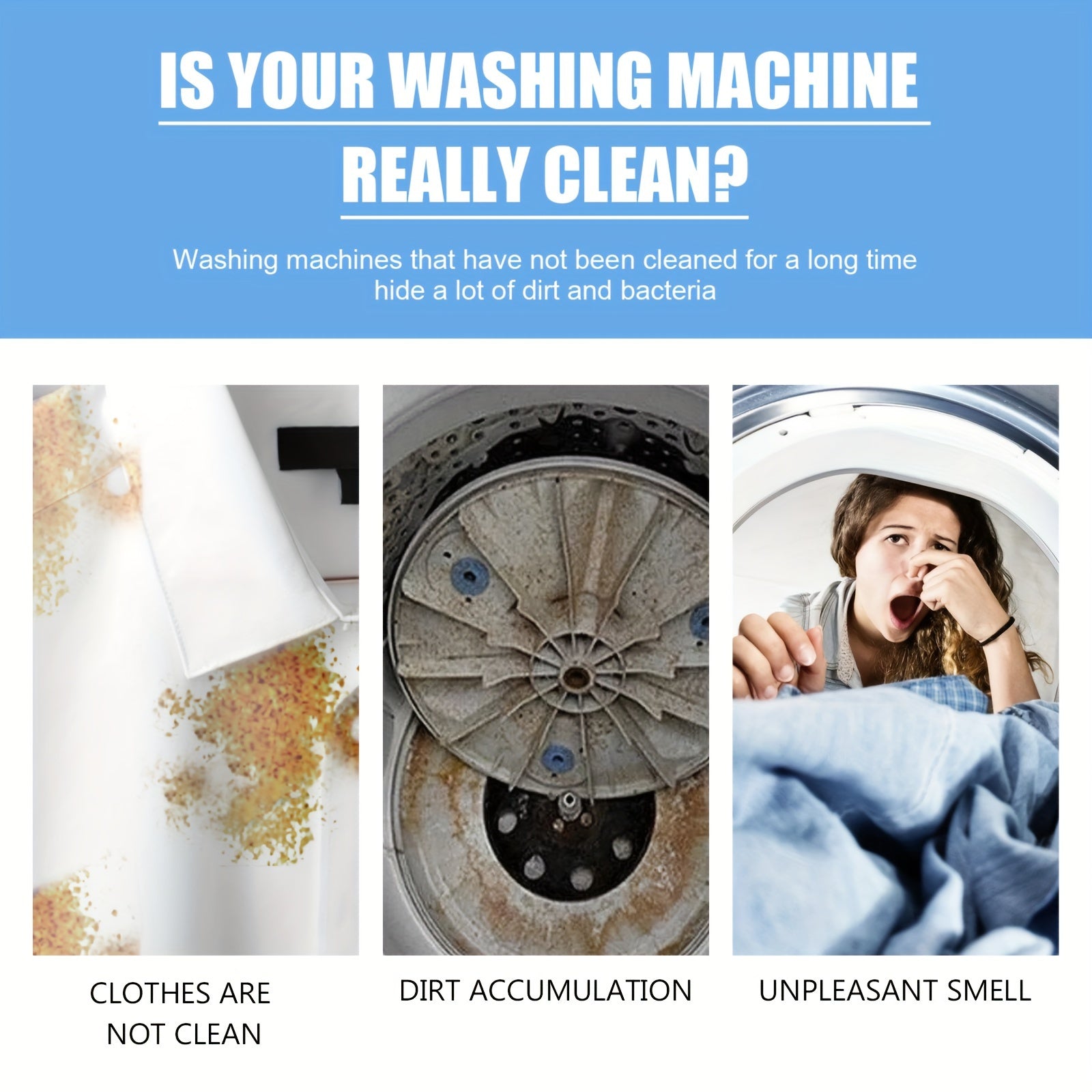 Washing Machine Cleaner Descaler Tablets for Front and Top Load Washers Deep Drum and Seal Cleaning