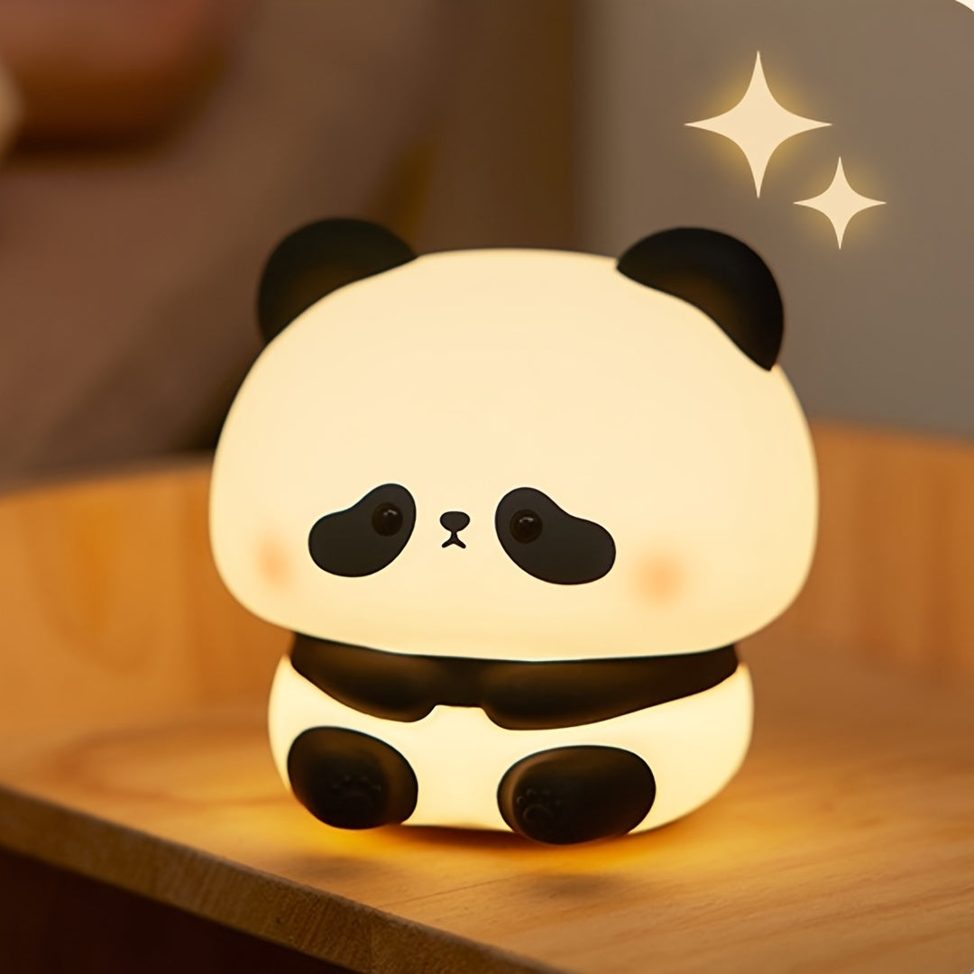 LED Panda Night Light Soft Sleep Sensing USB Rechargeable Decorative Indoor Gift