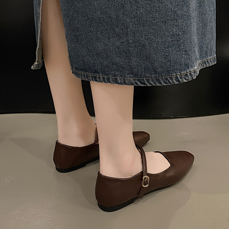 Women's Solid Color Flats Slip-On Casual Shoes Lightweight Soft Sole