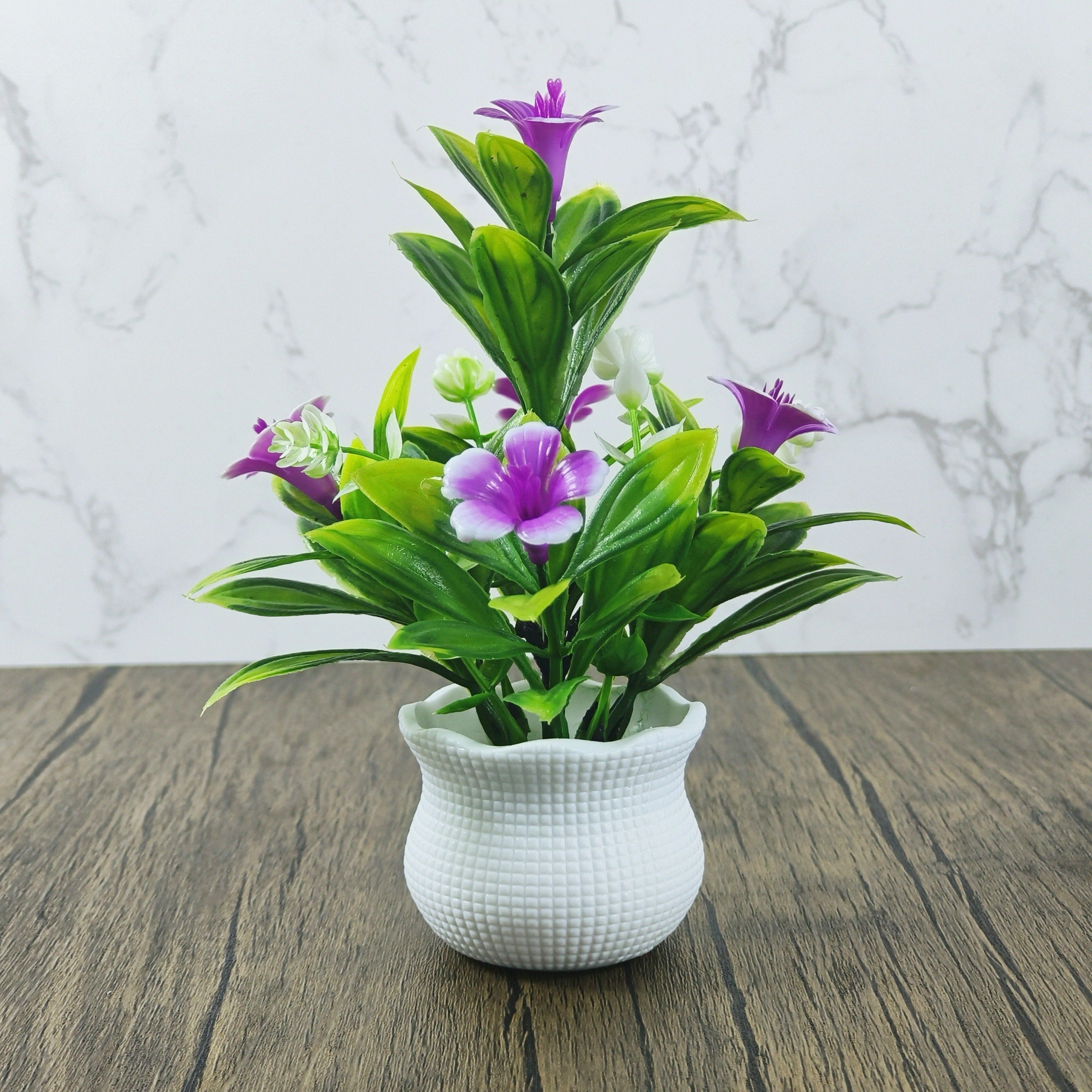 3 ta mini sun'iy qozon o'simliklar to'plami, uy bezatish uchun oq qozonlar bilan. Turli tadbirlar uchun yashash xonasi, ofis stoli yoki bayram stol bezatish uchun mukammal.