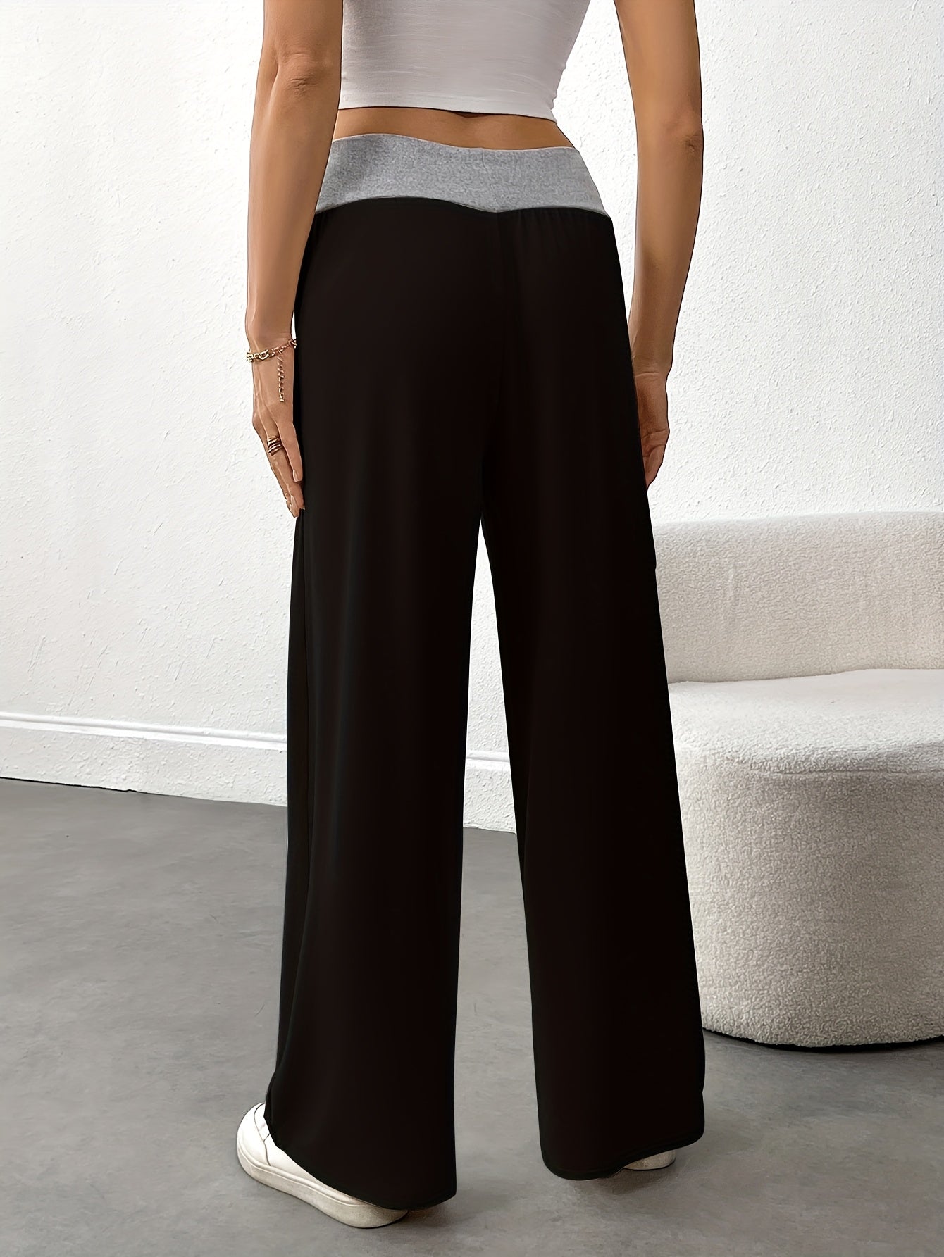 Plus Size Women's Lightweight High-Waisted Drawstring Yoga Pants Set