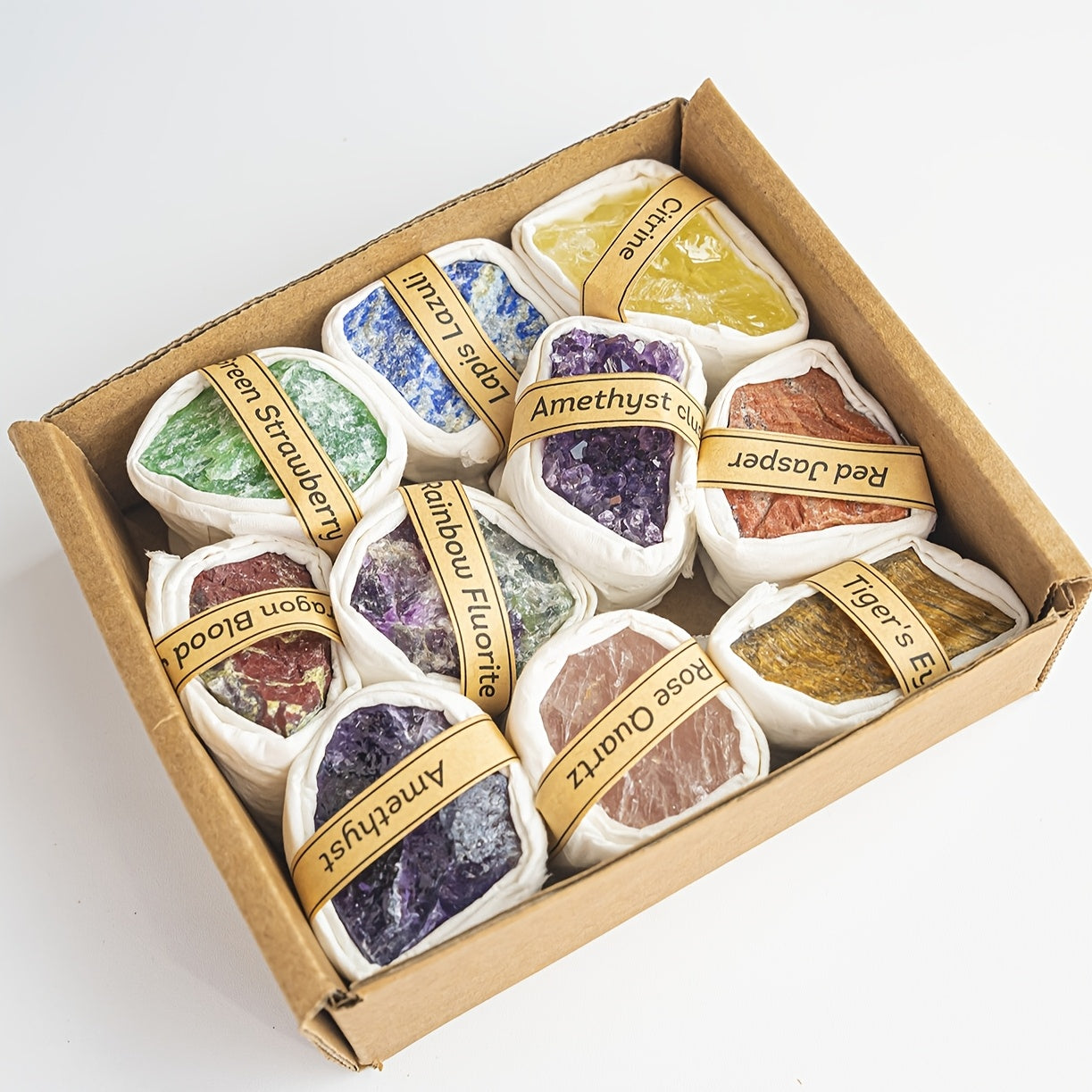 Kit de piedras preciosas de cristal natural para hacer joyería y decorar el hogar, varios tamaños