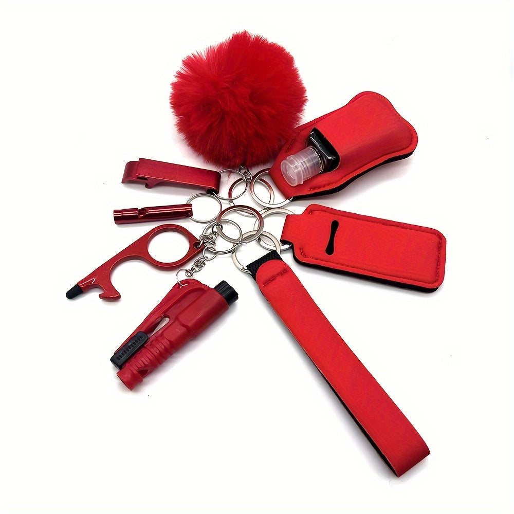 Ayollar uchun 9 ta bo'lakli kalitchain aksessuarlar to'plami, mato, qisqich, zamonaviy sovg'a