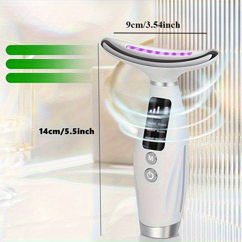 LED chiroqlari, isitish rejimi bilan qayta zaryadlanadigan yuz va bo'yin massajchisi - teri parvarishi, stressni kamaytirish uchun ideal - ayollar uchun, Onalar kuni, Pasxa, Yangi yil uchun mukammal sovg'a.