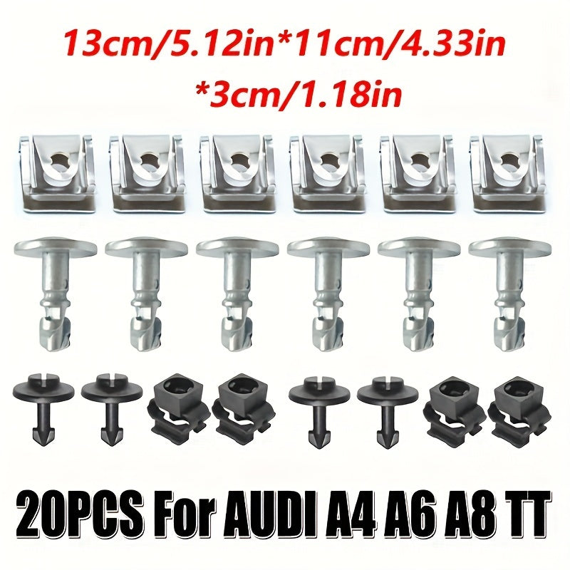 20Pcs Car Under Cover Fastener Clips with Screws for Vehicles