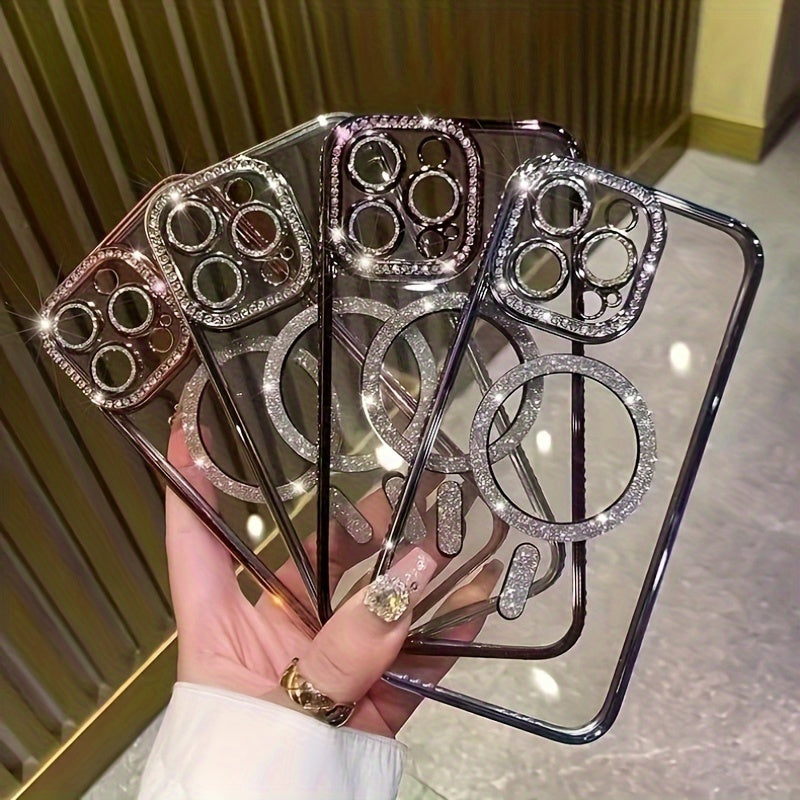 Luxury Rhinestone Magnetic Phone Case for iPhone 11 Pro Max Lens Protection