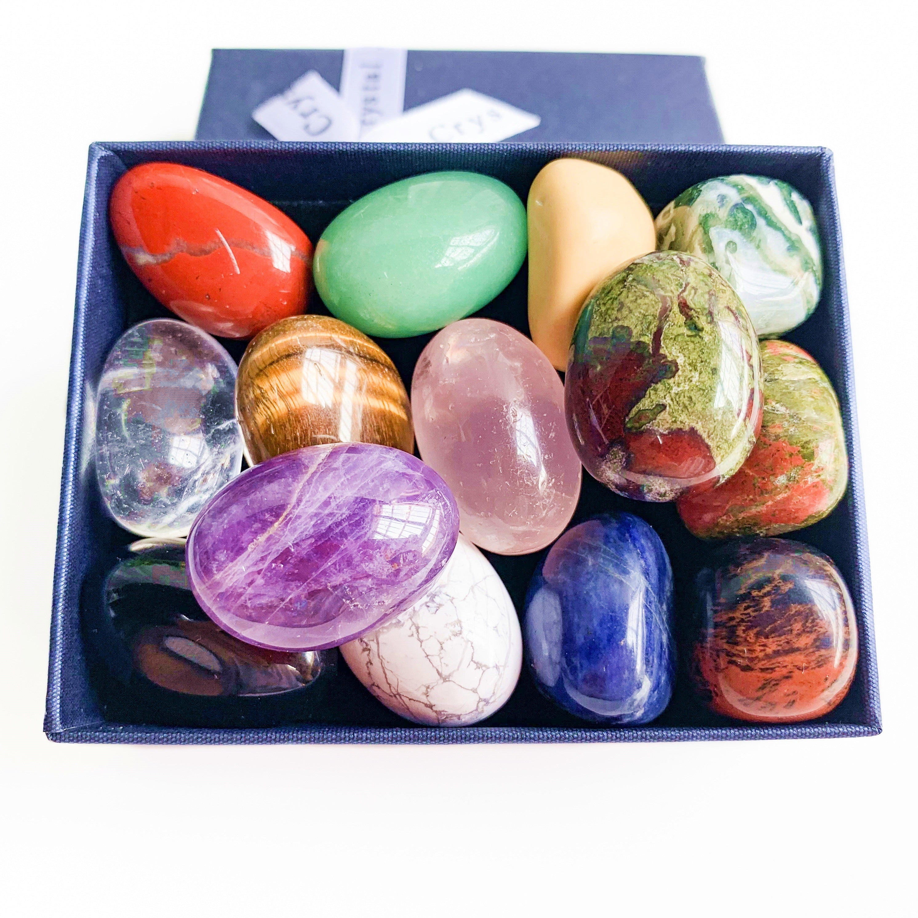 Chakra Stones Collection Box with 7 or 14 Pieces for Jewelry Making and Decor