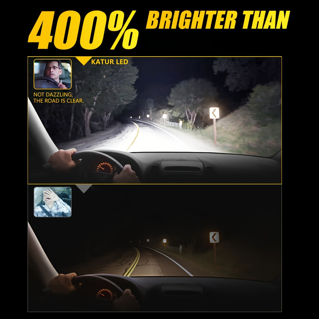 2 Pack H7 LED Car Headlight Bulbs Aluminum Bright Plug and Play