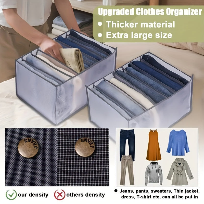 Foldable Cloth Closet Organizer Drawer for Jeans and T-Shirts, 7 Compartments