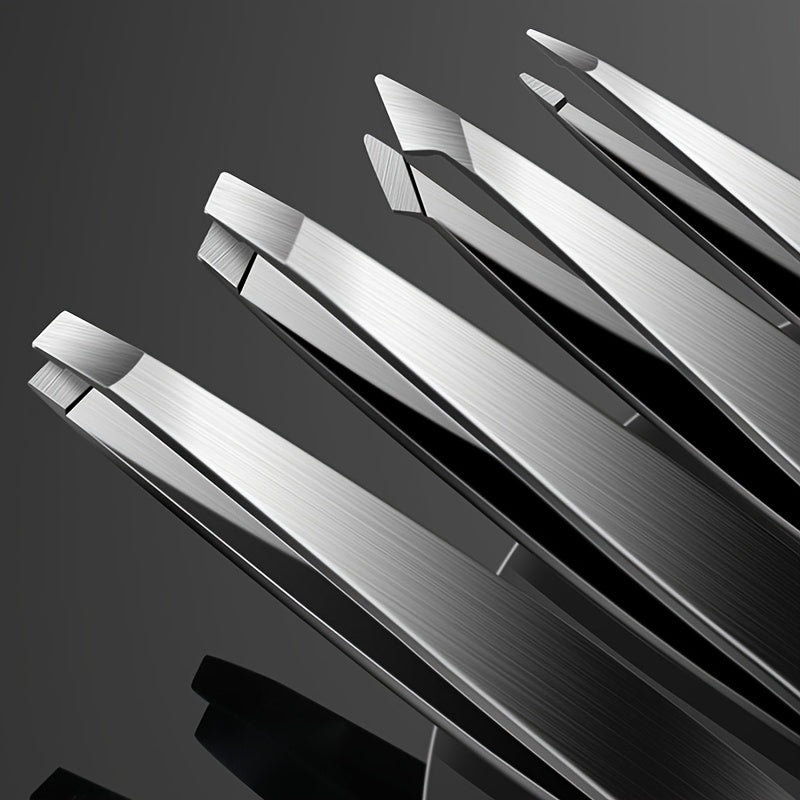 Uniseks zanglamaydigan po'latdan tayyorlangan qalamchalarning to'plami, qosh va ichkarilarga o'sgan sochlarni olib tashlash uchun