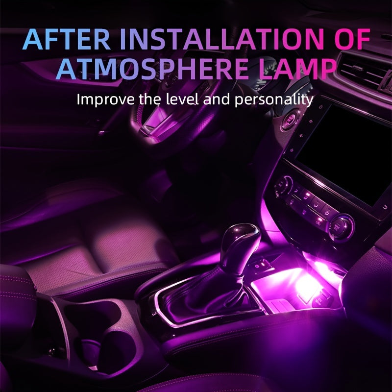 Luz de ambiente LED para coche USB, lámpara de estado de ánimo para interiores, lámpara decorativa portátil, súper brillante