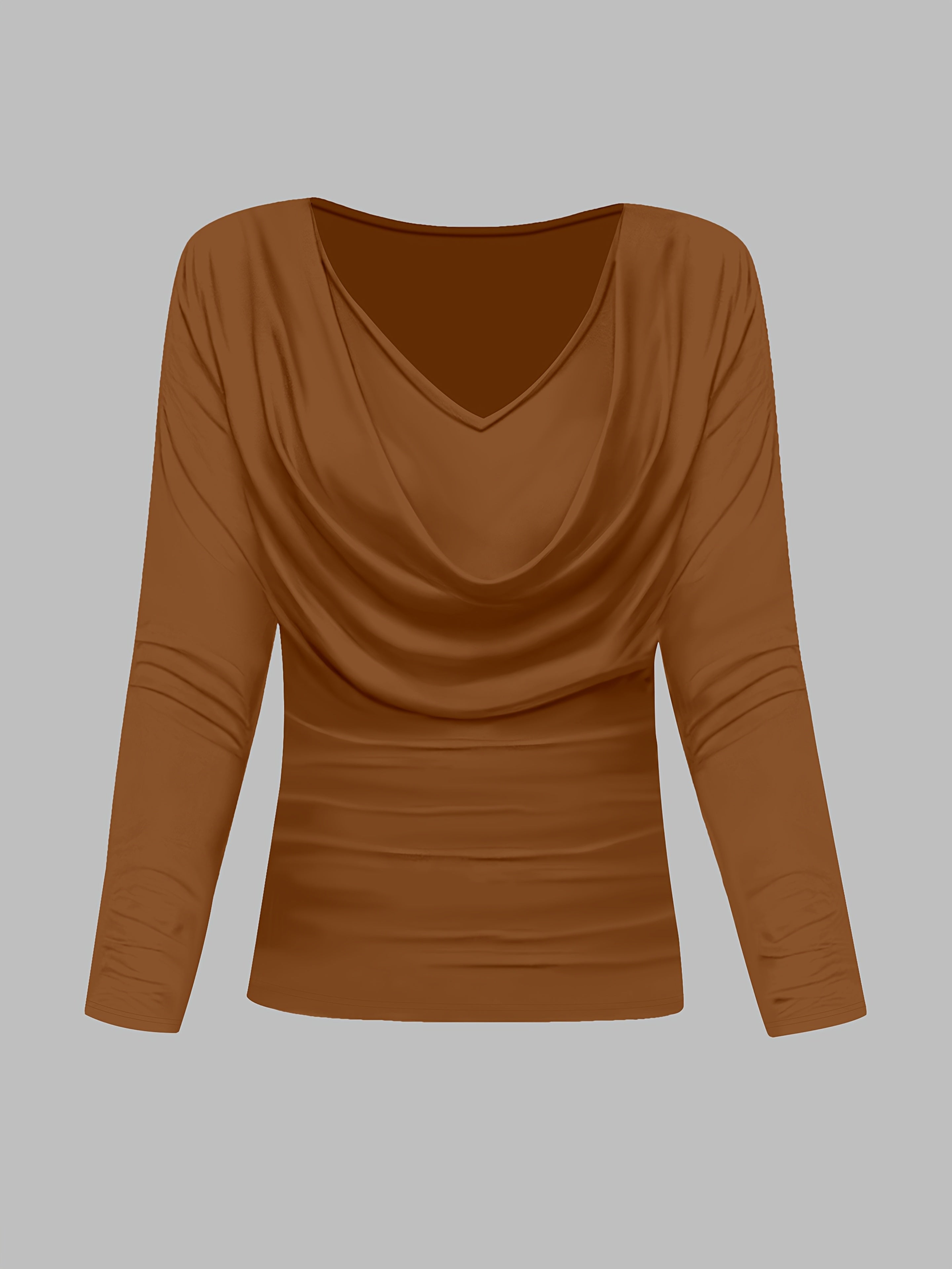 Ayollar uchun nafis 2 ta to'plam: V-shaklidagi uzun qo'lqonli bluzka va leopard naqshli qalam yubka, Polyester/Elastan aralashmasi, Zamonaviy har kuni kiyish uchun.