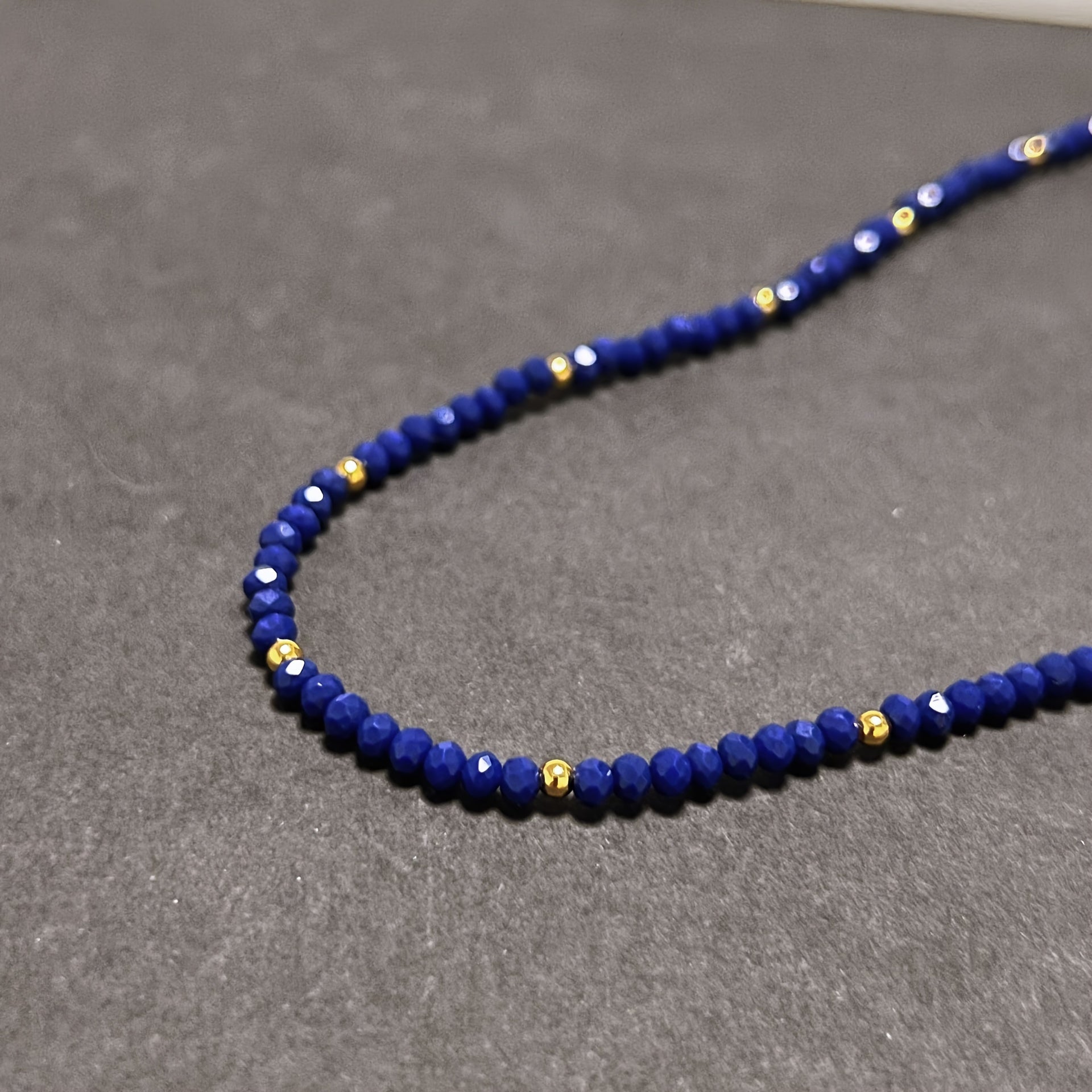 Bohemian Lapis Lazuli Beaded Necklace for Women Natural Stone Jewelry Gift