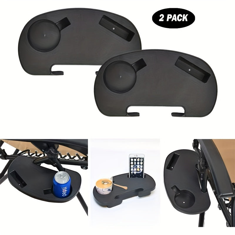Outdoor Chair Tray Accessories Set with Cup Holder and Adjustable Design
