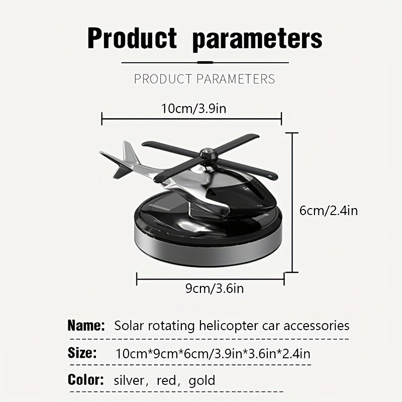 Solar Aluminum Rotating Helicopter Car Interior Decoration Model Without Fragrance Oil