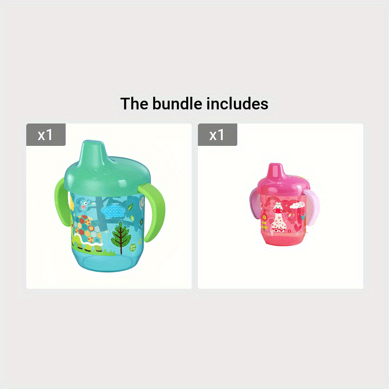 Kids' Duck-Shaped Cartoon Animal Handle Learning Cup Spill-Proof Water Bottle