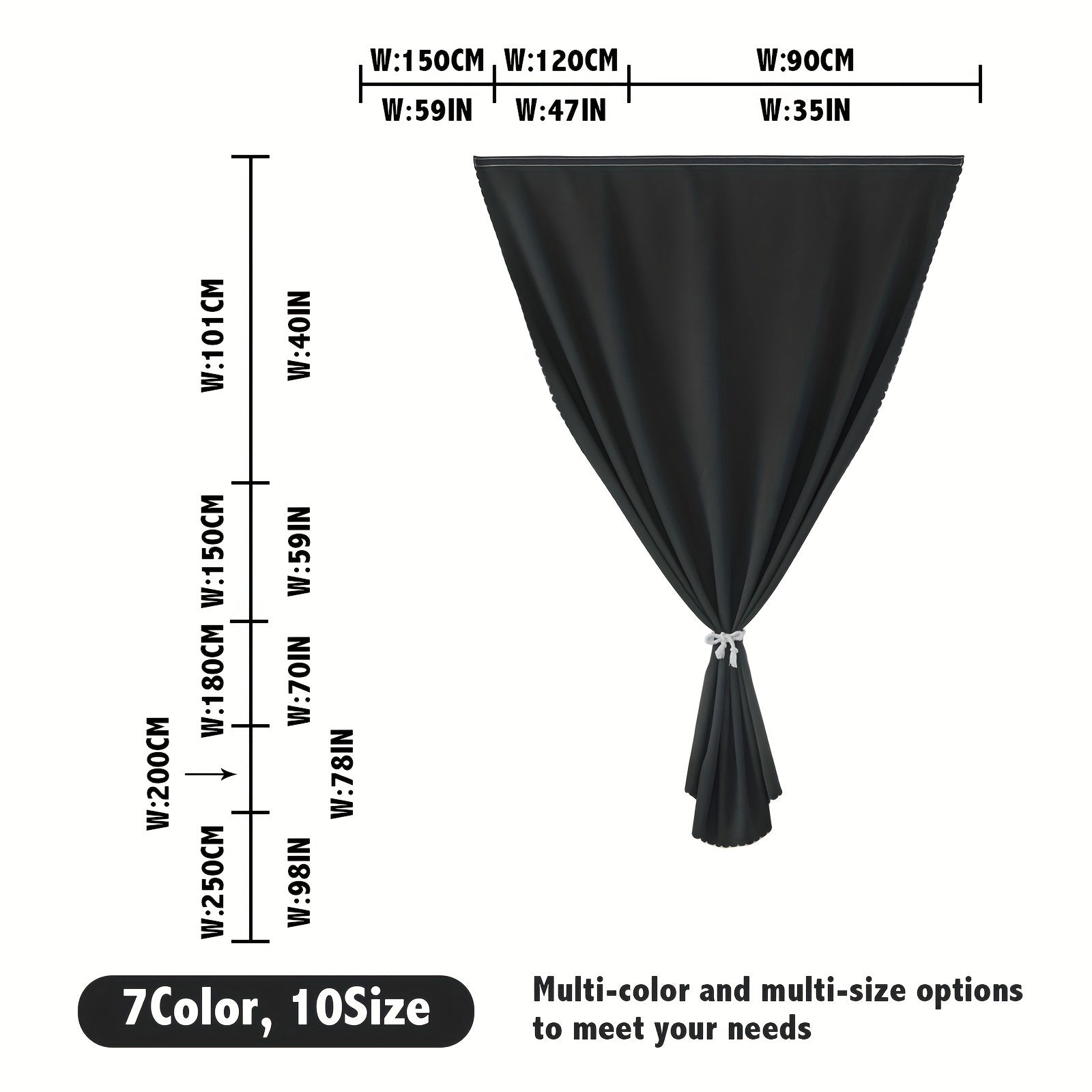 Blackout Curtain Without Rod UV Blocking Easy to Install for Bedroom Living Room Kitchen