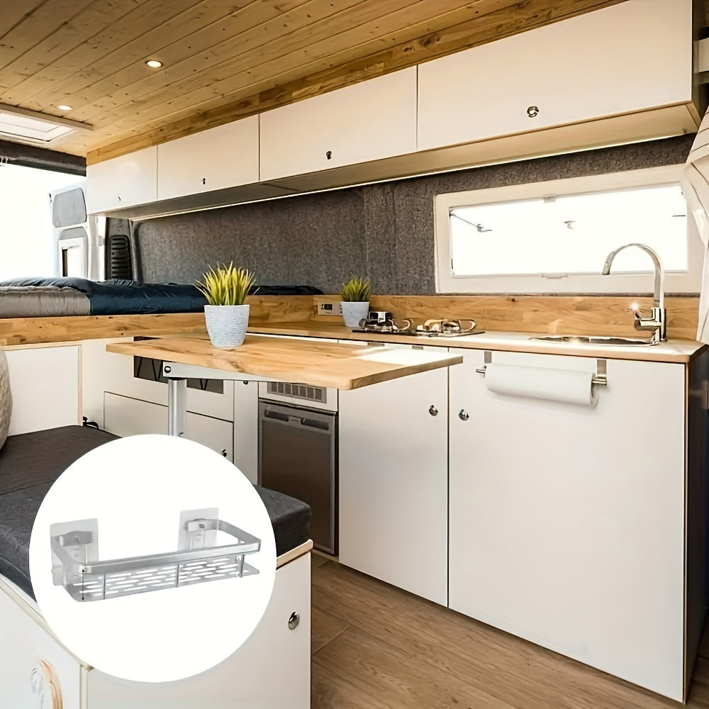 High Capacity Aluminum Wall Rack for Bathroom and Kitchen Space-Saving No Drill Easy Install