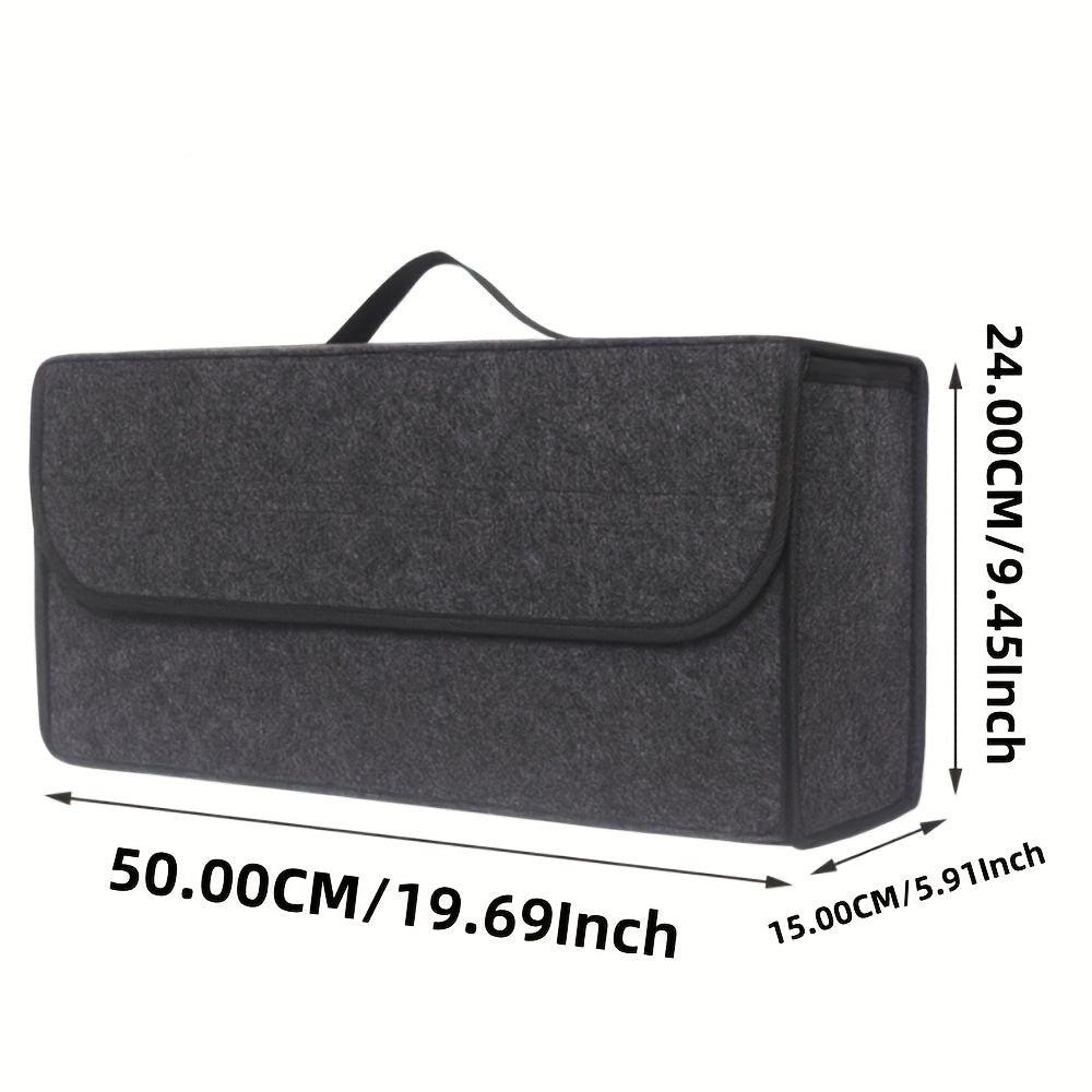 Car Interior Organizer Felt Storage Box Black Gray Folding Car Boot Bag