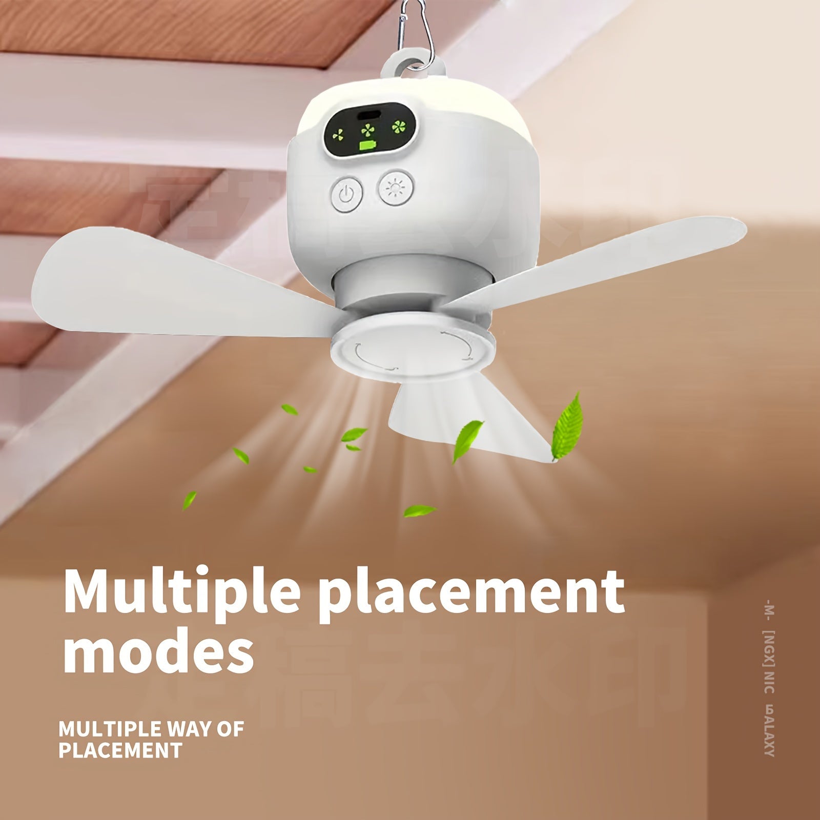 Portativ USB shift fanati, tungi chiroq bilan, lagerda va ochiq havoda faoliyatlar uchun mukammal, uzoq muddatli batareya va kuchli shamol.