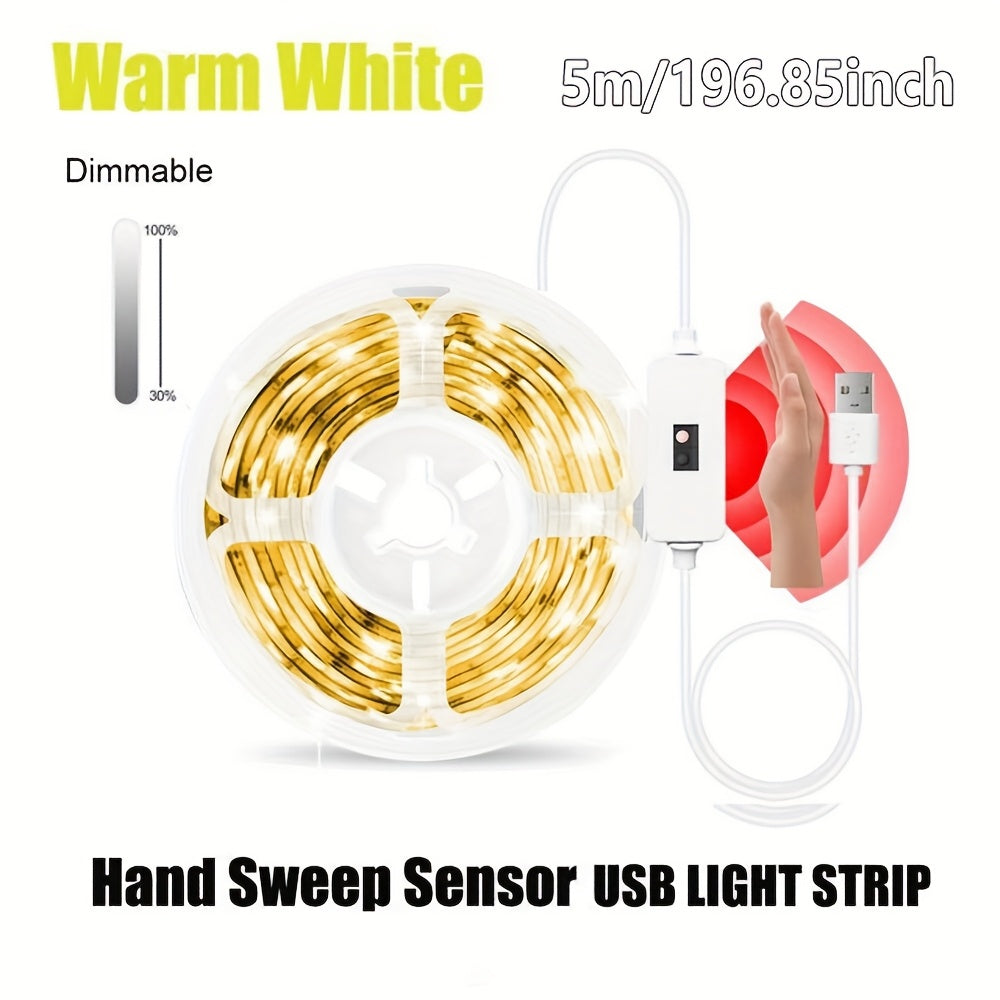 LED Strip Lights with Motion Sensor Dimmable USB Powered for Home and Office